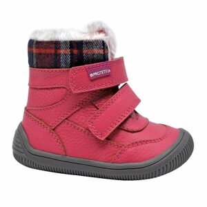 dievčenské zimné topánky Barefoot TAMIRA KORAL, protetika, červená - 34