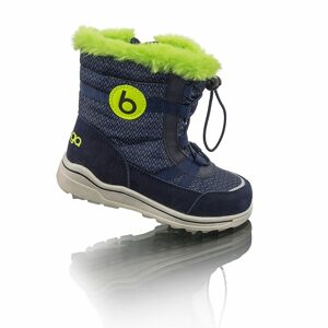 Chlapčenské zimné topánky s kožušinou ICEFOX, sťahovacie, bočný zips, BUGGA, B00170-04, modré - 25