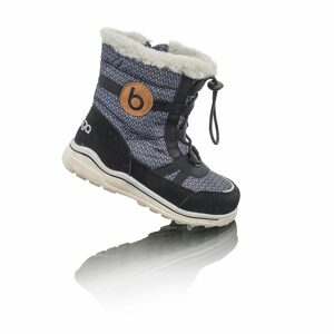 Detské zimné topánky s kožušinou ICEFOX, sťahovacia šnúrka, bočný zips, BUGGA, B00171-10, čierna - 25