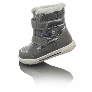 Detské zimné topánky s kožušinou POLARFOX, 2 suché zipsy, BUGGA, B00172-10, čierna - 23