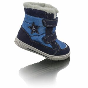 detské zimné boty s kožíškom POLARFOX, 2 suché zipy, BUGGA, B00172-04, modrá - 23