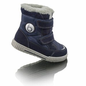 Detské zimné topánky s kožušinou POLARFOX, 2 suché zipsy, BUGGA, B00173-04, modrá - 23