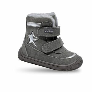 Dievčenské zimné topánky Barefoot LINET GREY, Protetika, sivá - 21