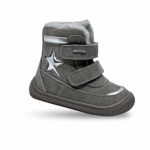 Dievčenské zimné topánky Barefoot LINET GREY, Protetika, sivá - 24