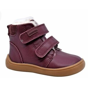 Dievčenské zimné topánky Barefoot DENY BORDO, Protetika, bordová - 31