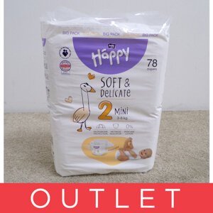 BELLA HAPPY Baby Plienky jednorázové Mini 3-6 kg Big Pack 78 ks
