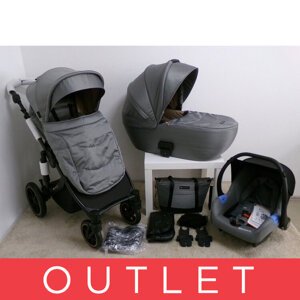 KINDERKRAFT SELECT Kočík kombinovaný 3v1 Prime 2 Shadow Grey, Premium