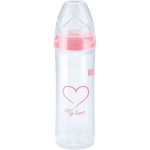 NUK New Classic Fľaša Love PP 250 ml, silikón, veľkosť 2, (6-18 m), M – ružová