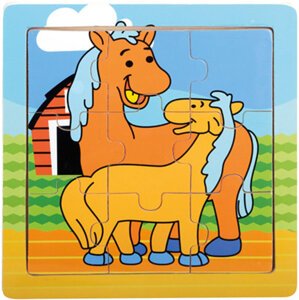 BINO Puzzle koníky, 9 dielikov