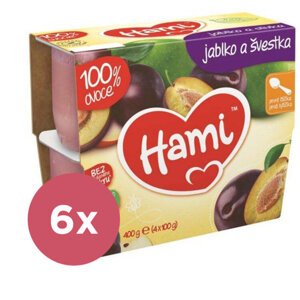 6x HAMI 100 % ovocia slivka a jablko 4x 100 g - ovocný príkrm