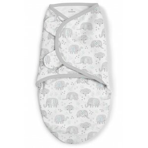 INGENUITY SUMMER Zavinovačka SwaddleMe S - šedé sloníky 0,5 TOG 0-3m