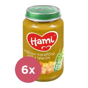 6x HAMI Hráškovo-kukuričné pyré s teľacím mäsom (200 g) – mäsovo-zeleninový príkrm