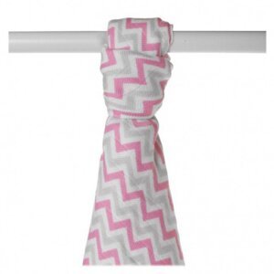 KIKKO Bambusová osuška BMB 90x100 - Baby Pink Chevron