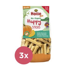 3x HOLLE Detské Bio Happy tyčinky tekvica-rozmarín, 100 g (3+)