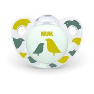 NUK Cumlík Trendline, silikón, V2 (6-18m.) - zelené vtáčiky