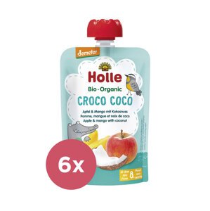 6x HOLLE Croco Coco Bio ovocné pyré jablko, mango, kokos, 100 g (8 m+)