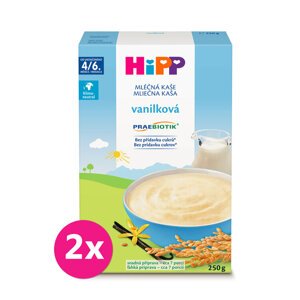2x HiPP Kaša mliečna prvá PRAEBIOTIK® pre dojčatá vanilková od uk. 4.-6. mesiaca, 250 g