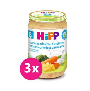 3x HiPP BIO Cestoviny so zeleninou a smotanou od 8. mesiaca, 220 g
