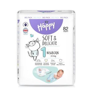 BELLA HAPPY Baby Plienky jednorazové New Born 2-5 kg Big Pack 82 ks