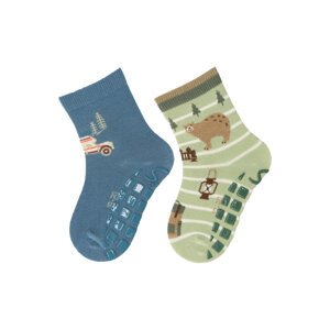 STERNTALER Ponožky protišmykové Les ABS 2ks v balení svetlá modrá chlapec veľ. 20 12-24m