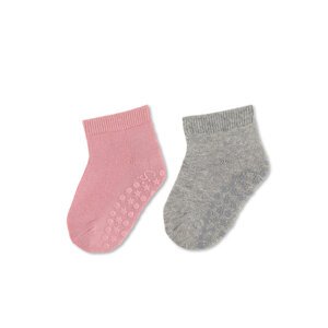 STERNTALER Ponožky protišmykové krátke ABS 2ks v balení ružová dievča veľ. 18 6-12m