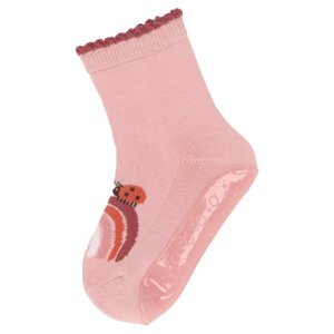 STERNTALER Ponožky protišmykové Lienka na dúhe AIR ružová dievča veľ. 18 6-12m