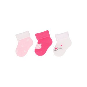 STERNTALER Ponožky mačička 3ks v balení ružová dievča veľ. 0 0-1m