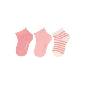 STERNTALER Ponožky krátke 3 ks v balení ružová dievča veľ. 18 6-12m