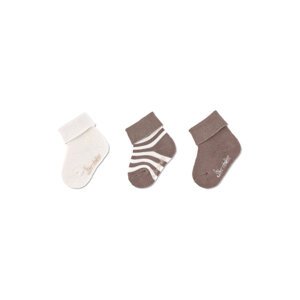 STERNTALER Ponožky krátke bavlna GOTS 3 ks v balení hnedá uni veľ. 14 0-4m