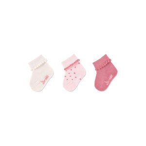 STERNTALER Ponožky krátke bavlna GOTS 3ks v balení ružová dievča veľ. 16 4-6m