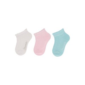 STERNTALER Ponožky nízke 3ks v balení biela dievča veľ. 22 12-24m