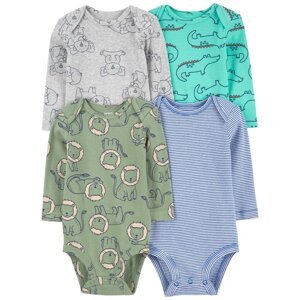CARTER'S Body dlhý rukáv Blue/Gray Animal chlapec 4ks 24m/ veľ. 92