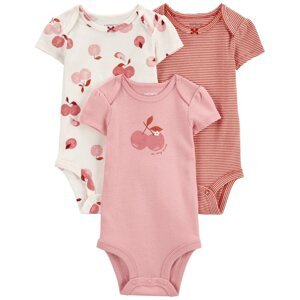 CARTER'S Body krátky rukáv Pink Cherry dievča 3ks 3m/ veľ. 62
