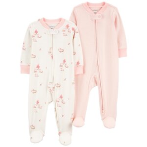 CARTER'S Overal na zips Sleep&Play Pink Sheep/Stripe dievča 2ks 6m/ veľ. 68