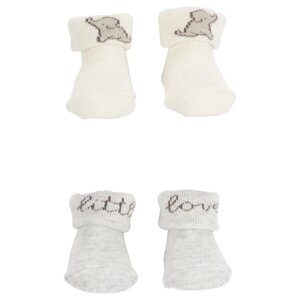 CARTER'S Ponožky White-Grey Elephant neutrál LBB 2 ks, NB/ veľ. 56