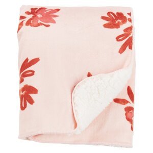 CARTER'S Deka sherpa baranček Pink Floral 80x110 cm