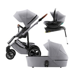 BRITAX RÖMER Kočík kombinovaný Smile 5Z s autosedačkou a základňou Core Frost Grey