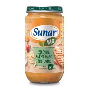 EXP: 25.07.2024 SUNAR BIO príkrm zelenina, kuracie mäso, cestoviny 12m+, 235 g