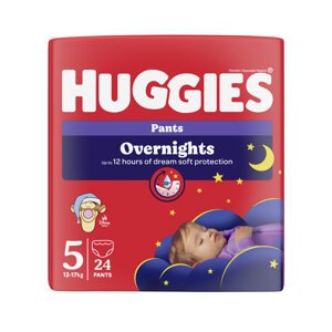 HUGGIES® Nohavičky plienkové nočné Overnights Pants vel. 5 (12-17 kg), 24 kusů
