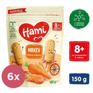 6x HAMI Sušienky detské mrkva 150g, od uk. 8. mesiaca