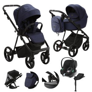ADAMEX Kočík kombinovaný Blanc Standard Blue + CYBEX Aton B2 i-Size + základňa
