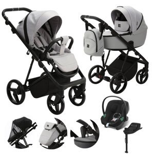 ADAMEX Kočík kombinovaný Blanc Standard Grey + CYBEX Aton B2 i-Size + základňa