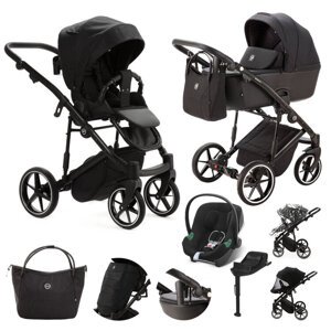 ADAMEX Kočík kombinovaný Mobi New Lux Black + CYBEX Aton B2 i-Size + základňa