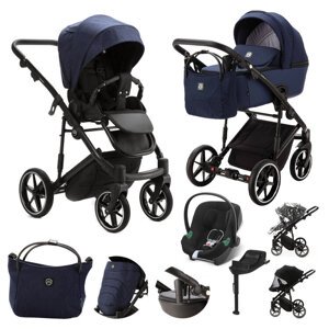 ADAMEX Kočík kombinovaný Mobi New Lux Blue + CYBEX Aton B2 i-Size + základňa