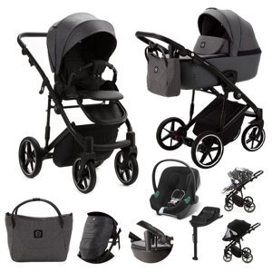 ADAMEX Kočík kombinovaný Mobi New Lux Grafit + CYBEX Aton B2 i-Size + základňa