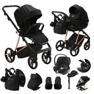 ADAMEX Kočík kombinovaný Quantum Special Edition Black/Rosegold + CYBEX Aton B2 i-Size,základňa