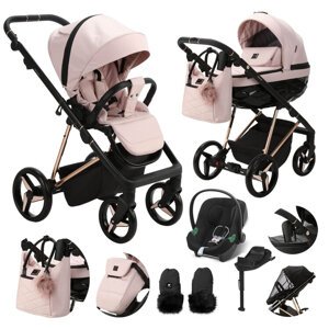 ADAMEX Kočík kombinovaný Quantum Special Edition Pink/Rosegold + CYBEX Aton B2 i-Size +základňa