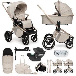 MUUVO SET Kočík 4v1 Quick Boho Beige set 2v1 + CYBEX Aton B2 i-Size + základňa