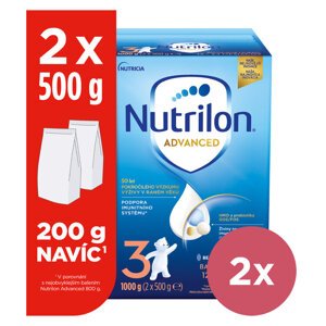 2x NUTRILON 3 Advanced batoľacie mlieko 1 kg, 12+