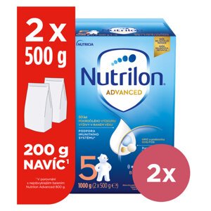 2x NUTRILON 5 Advanced batoľacie mlieko 1 kg, 35+